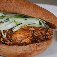 Mango Bbq Chicken Sandwich · Fried Chicken Sandwich with our diced Mango mixed with our homemade bbq sauce!!