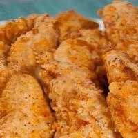 Buttermilk Chicken Fingers · Crispy on the outside and moist on the inside.