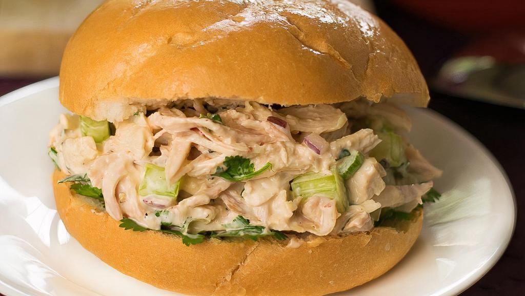 Chicken Salad On A Kaiser Roll Or Wrap · Chicken salad is made from our in-house cooked chicken breast. Chicken salad is made with carrots, scallions, celery, our special dressing to create a delicious chicken salad.