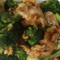 Chicken With Broccoli In Garlic Sauce. · Hot and spicy. With rice.