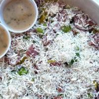 Italian Chop Salad · Chopped romaine, gaeta olives, celery, peperoncini, sopressata, red onions, ricotta salata, ...