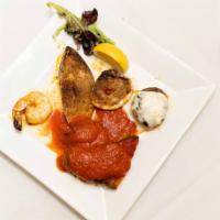 Antipasto Caldo For One · FOR ONE. The Chef's selection of clams oreganata, stuffed mushrooms, Mozzarella in Carroza, ...