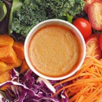 Thai Spice Coconut Dressing (Gf/Vegan) · Spring mixed, lettuce, baby spinach, baked sweet potatoes, kale, tomatoes and red cabbage
dr...