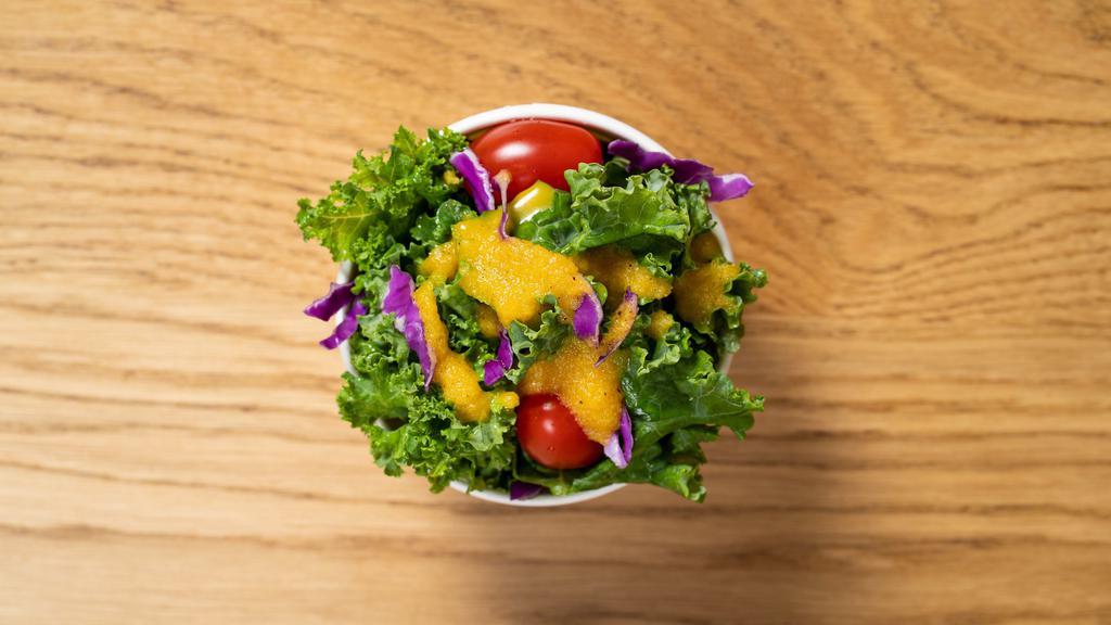 Kale Salad · Vegan, gluten free. With ginger vinaigrette.