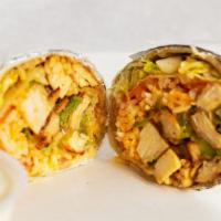 Chicken Burrito · Chicken with rice vegetable on a burrito