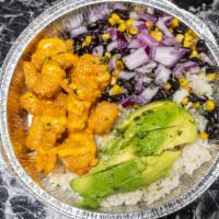 Bang Bang Shrimp Avocado Rice Bowl · Bang bang shrimp rice bowls are delicious! With the signature bang bang sauce, and fresh cru...