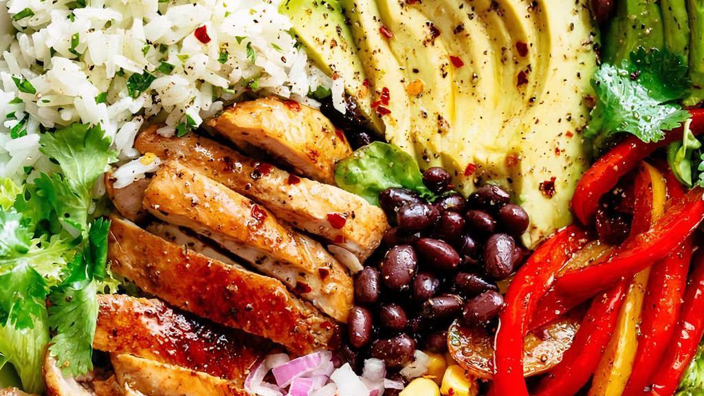 Grilled Chicken Avocado Lime Rice Bowl · Grilled chicken lime rice bowls are made with a tender juicy grilled chicken, corn, avocado and black beans over cilantro lime rice.
