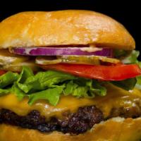 Classic Cheeseburger · Beef patty with American cheese, lettuce, tomato and onion.