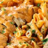 Chicken Penne Alla Vodka · Served with salad & bread, and your choice of Spaghetti or Penne.
