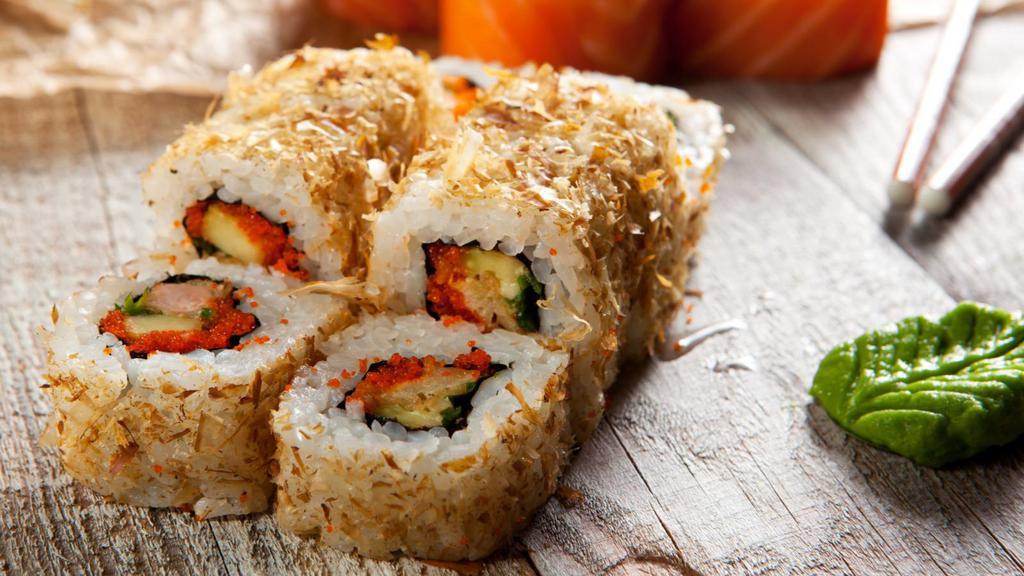 The Salmon Roll · Salmon roll with sashimi grade salmon.