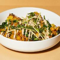 Side Coconut Chickpea Curry · Braised chickpeas, spinach, roasted cauliflower, tamarind-tahini