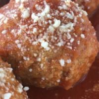 Meatballs (1 Lb) · Ground meat prepared with bread crumbs, minced onion, and Italian seasoning.
