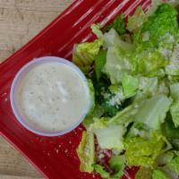 Caesar Salad · Romaine lettuce, parmesan, Caesar dressing. Add grilled chicken for an additional charge.