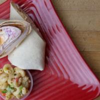 Sloppy Joe Wrap · Choice of ham turkey, with swiss cheese, homemade coleslaw and russian dressing.
