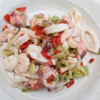 Seafood Salad  · Calamari, octopus, shrimp, celery, lemon and olive oil. 8oz