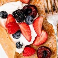 Queen Of Tarts Crepe · Like a fruit tart, but better - Filled with organic strawberries, blueberries,. bananas and ...