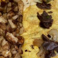 Mushroom Omelets · With onions & swiss cheese.