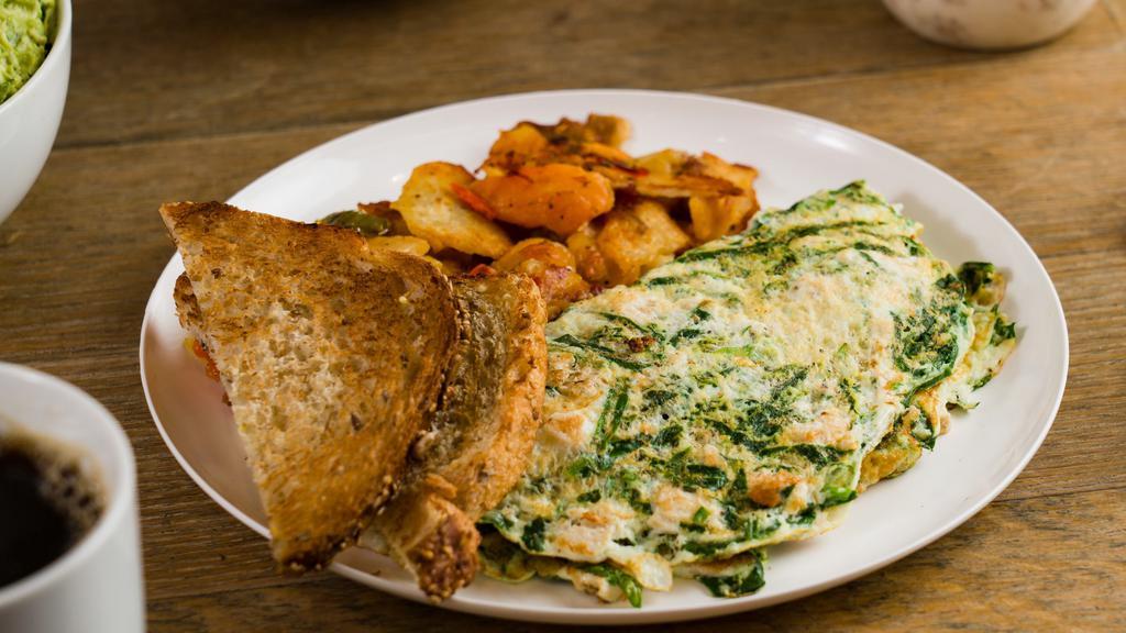 High Protein Low-Carb Omelette · 5 Egg Whites, Grilled Chicken & Spinach.