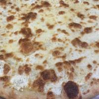 White Garlic · Garlic pizza with ricotta cheese.