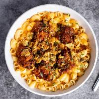 Double Buffalo · Add a little spice to your life! Classic creamy mac and cheese with buffalo chicken and Fran...