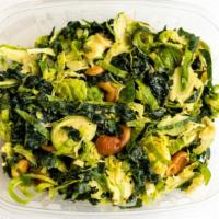 Brussels Sprout & Kale Salad With Tahini-Lemon Dressing · Organic Lacinato Kale, Organic Brussel Sprouts, Organic Olive Oil, Organic Tahini, Organic L...