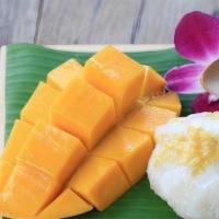 Mango Sticky Rice · whole sweet mango with coconut sticky rice