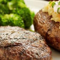 9-Oz Usda Choice Sirloin · 9-oz USDA Choice Sirloin,  fire grilled to your liking with your choice of sauce. Served wit...