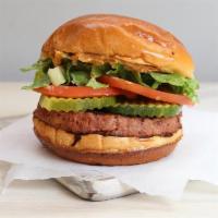 Beyond Burger · Beyond beef, lettuce, tomato, pickles, B.GOOD sauce (cal: 530) - Vegetarian - Allergens: Whe...