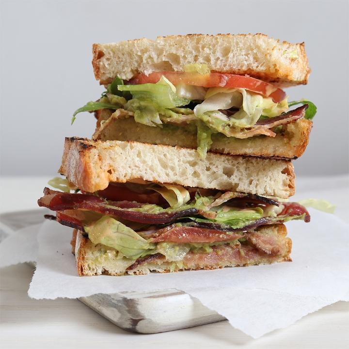 Avocado Blt · bacon, lettuce, tomato, avocado, chipotle aioli, on country bread (cal: 600) Allergens: Wheat, Egg