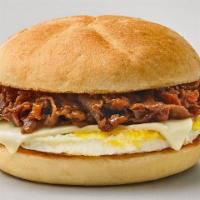 Steak Egg & Cheese · Fresh cracked egg, steak and cheese on your choice of bread