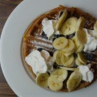 Waffle With Blueberry Topping · 