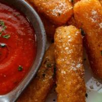 Mozzarella Cheese Wedges · Breaded and fried to a golden brown our mozzarella sticks are wedges of tasty, melted cheese...