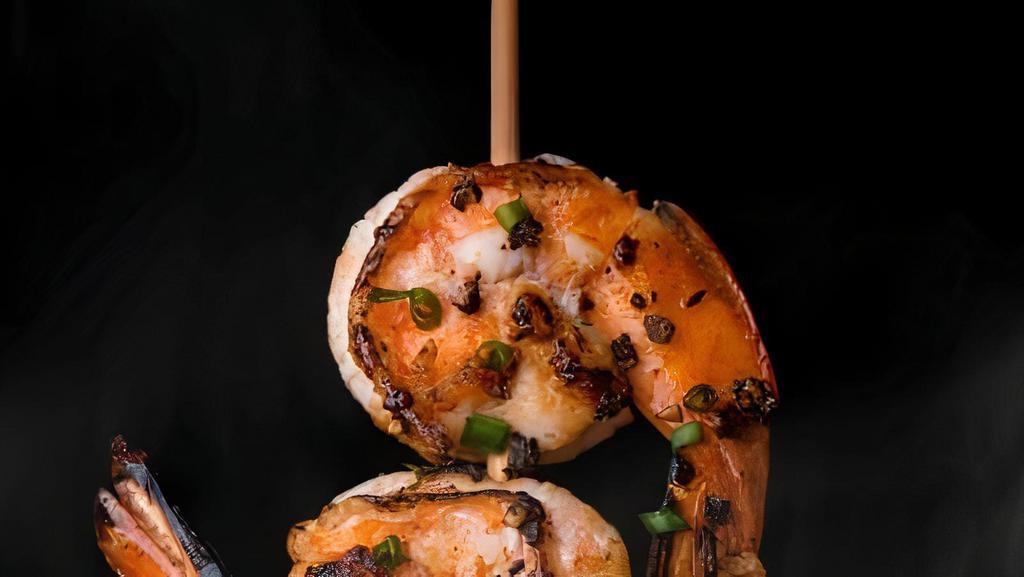Grilled Shrimp Kebab Entree · Jumbo shrimp perfectly marinated in our herbs then grilled with chef's special touch served with brown rice & lentil soup.