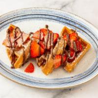 Belgian Waffles · Nutella, Strawberry, or Banana.