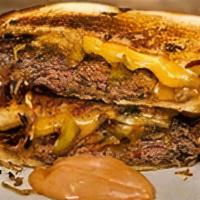 Amazing Patty Melt · hamburger patty, choice of cheese, grilled onions, sauteed mushrooms on choice of bread w/ S...