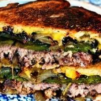 Spicy Patty Melt · hamburger patty, choice of cheese, sauteed jalapenos, red and green bell peppers on choice o...