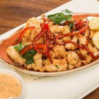 Fritto Misto · Calamari, shrimp, pesce, vegetables, spicy aioli.