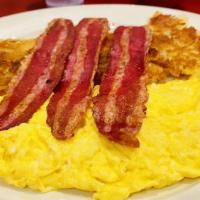 2 Eggs (Any Style) · With ham or bacon or sausage or taylor ham.