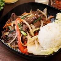Bbq Beef Over Rice 韩国烤牛肉盖饭 · Bulgogi.