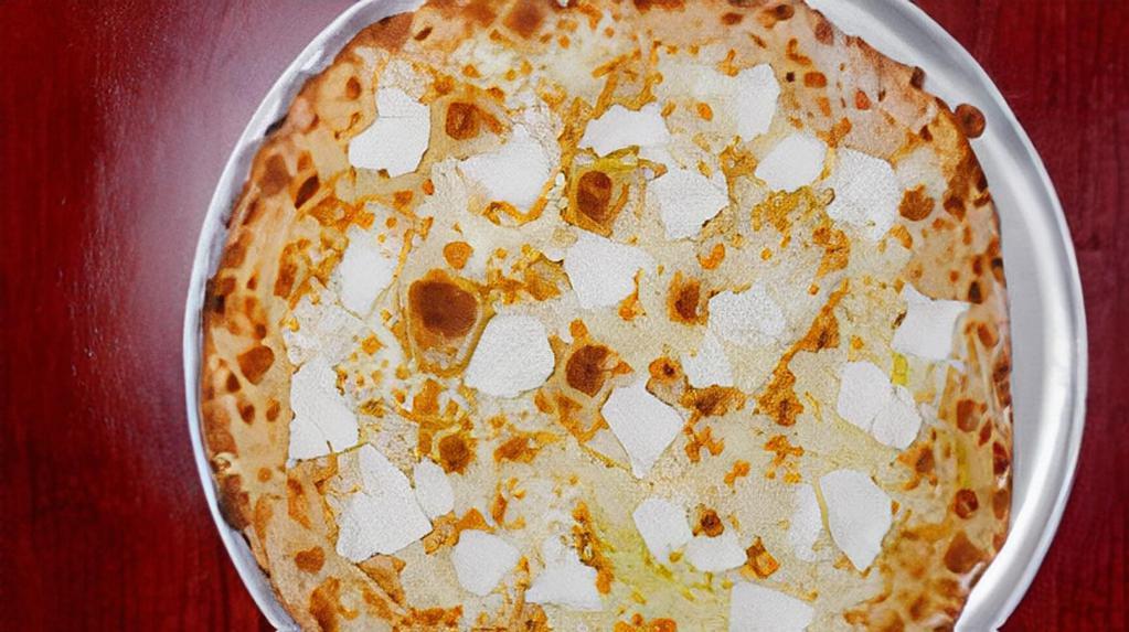 Pizza Bianco · Ricotta, mozzarella, olive oil.