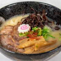Tori Tonkotsu Shio Ramen · Mixed chicken and pork broth with salt flavoring. Pork slices, menma bamboo shoots, scallion...