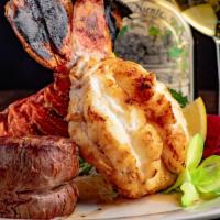 Surf And Turf · 8 oz. filet mignon and 12 oz. lobster tail.