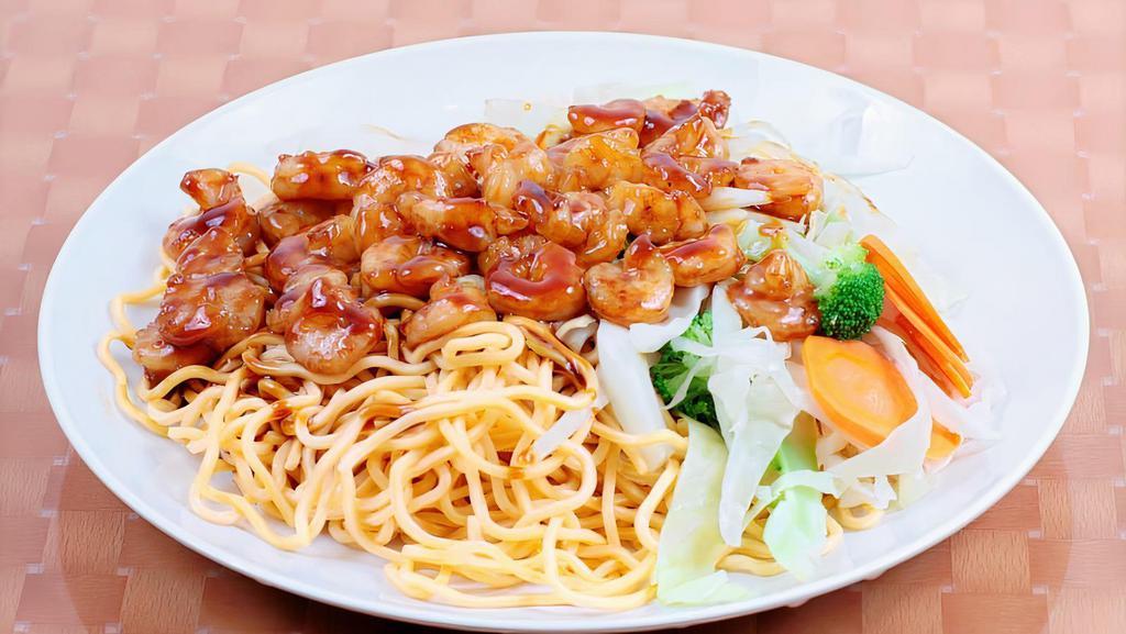 Shrimp Teriyaki · Served with mixed vegetables and choice of side.