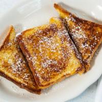 French Toast · Vegetarian, vegan. Served with butter and syrup.