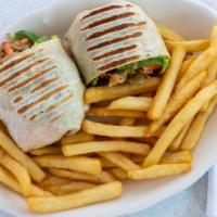 Caesar Chicken Wrap · Romaine lettuce, bacon, tomato, grilled chicken breast in our Caesar dressing.