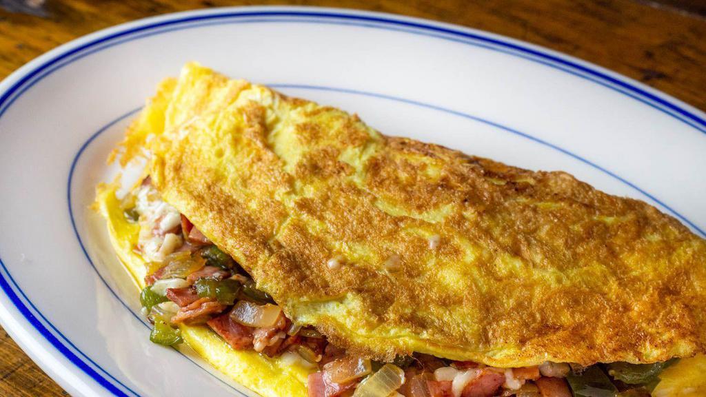 Western Omelette(Platter) · Ham, peppers and onions.