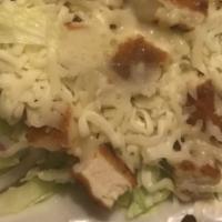 Chicken Caesar Salad · Lettuce, grilled chicken, croutons and parmesan cheese with creamy caesar dressing