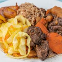 Stew Chicken · Served with rice and peas or white rice
-cabbage
call add other sides