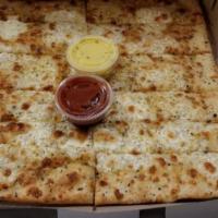 Cheesy Bread-Sticks · with garlic butter or pizza sauce
