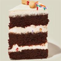 Chocolate Birthday Cake Slice · The classic Birthday Cake, but make it chocolate. Decadent chocolate cake plus chocolate chi...